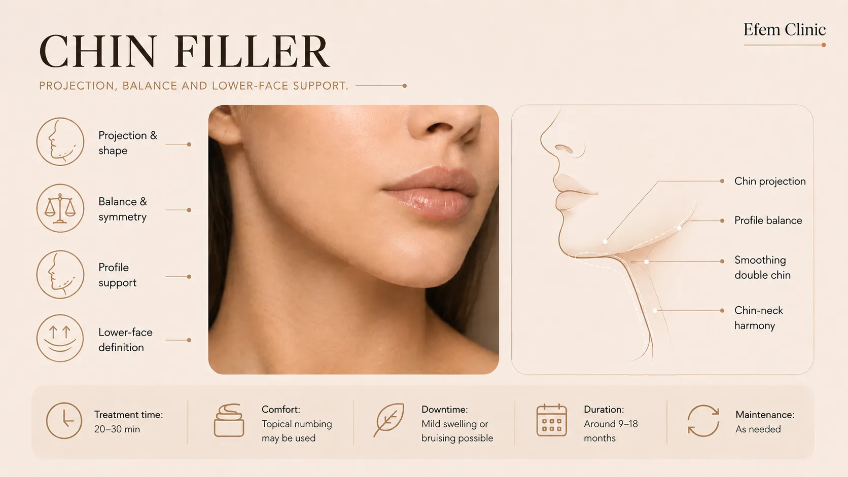 Chin filler Istanbul profile and lower-face balance