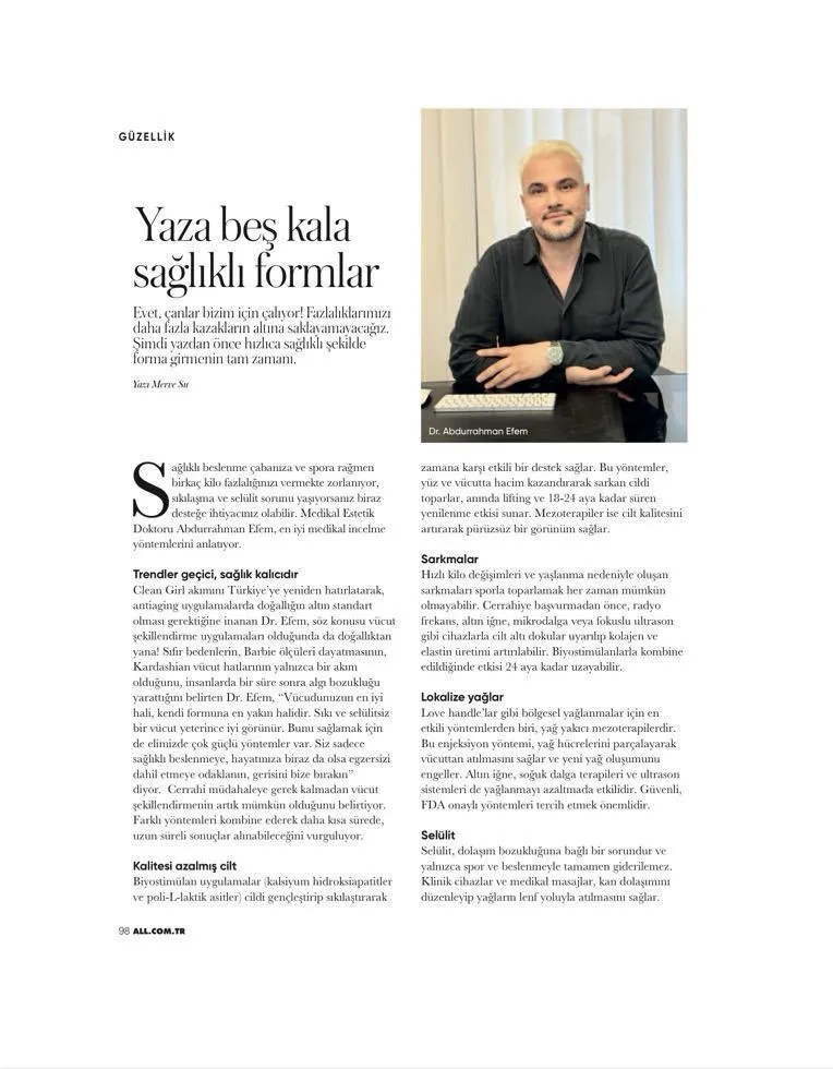 ALL Magazine yaza beş kala sağlıklı formlar r&ouml;portajı sayfa 2