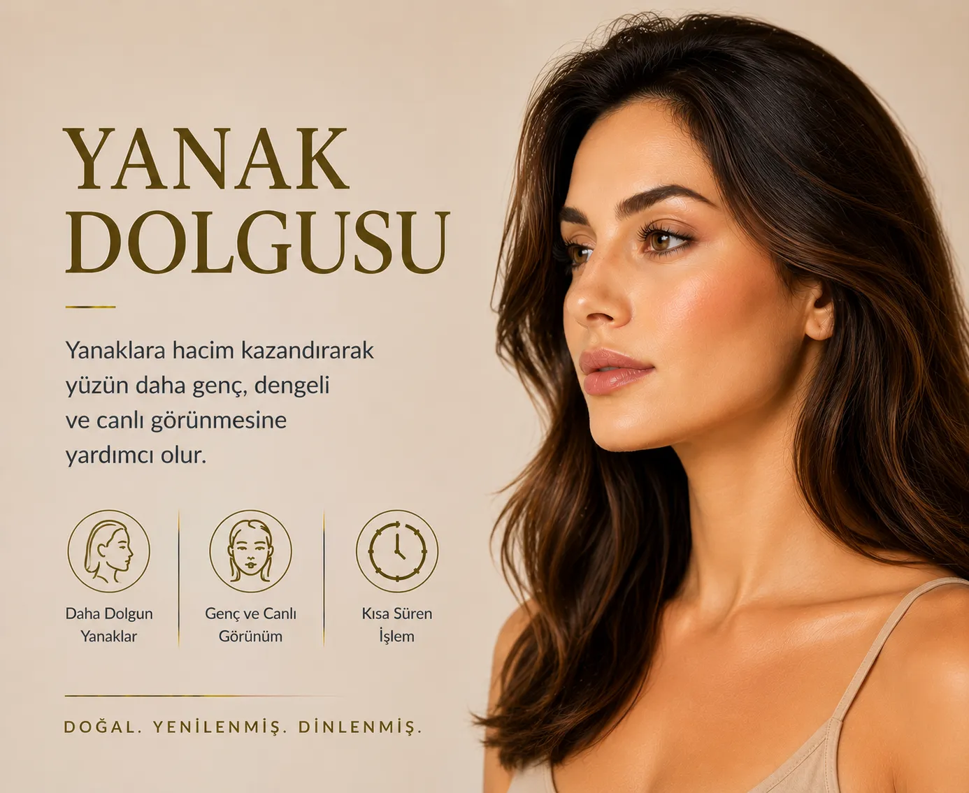 Yanak dolgusu İstanbul doğal orta y&uuml;z desteği ve elmacık kemiği dolgusu