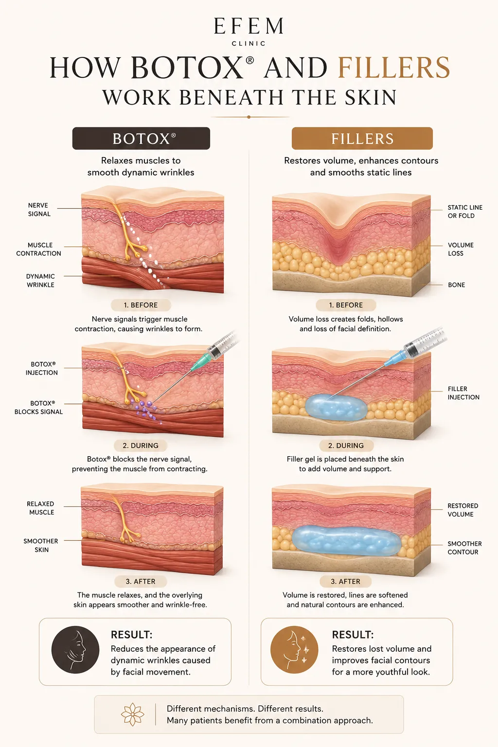 How Botox and fillers work beneath the skin muscle movement and volume support
