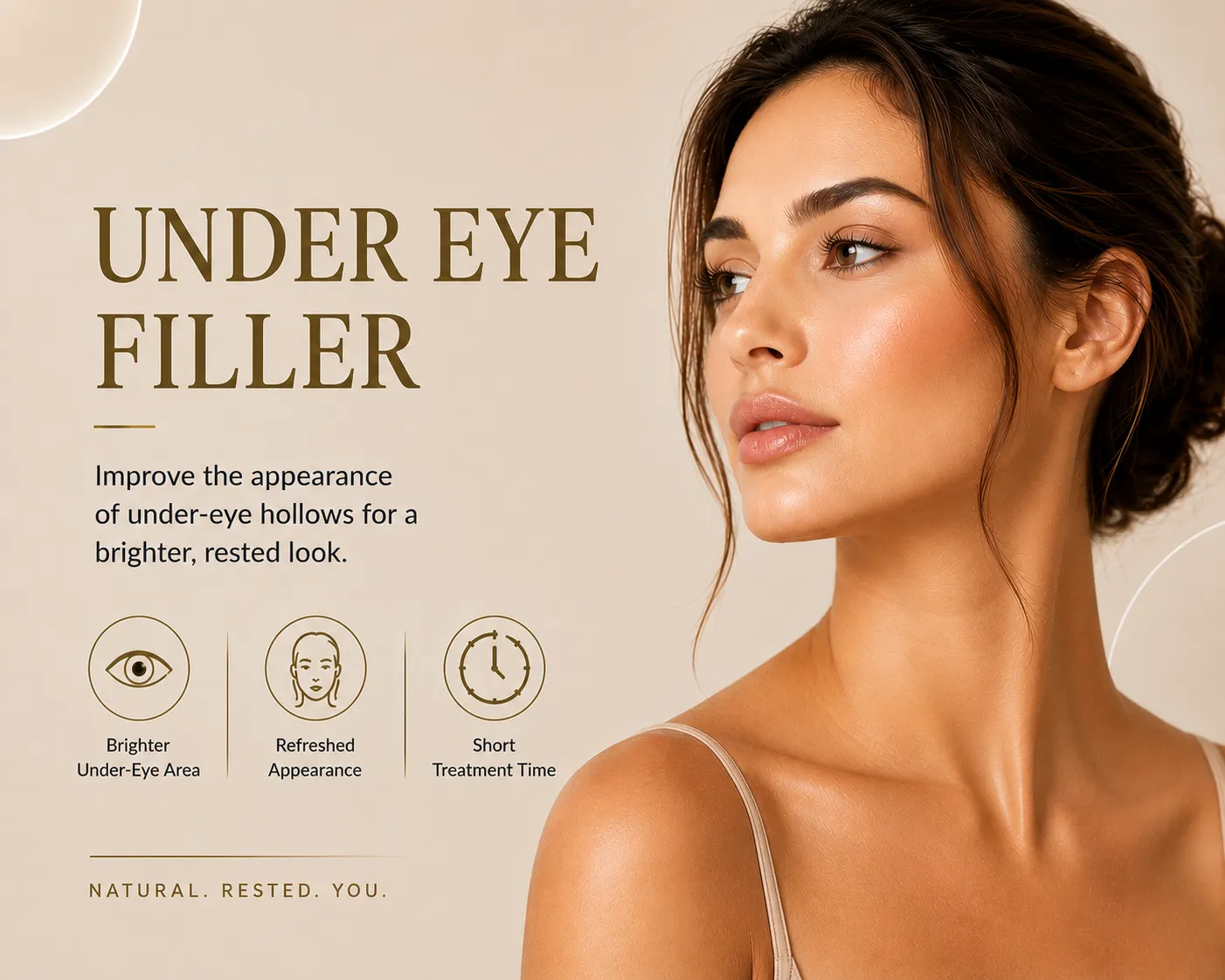 Under-eye light filler in Istanbul for hollow eyes dark shadows and tired appearance