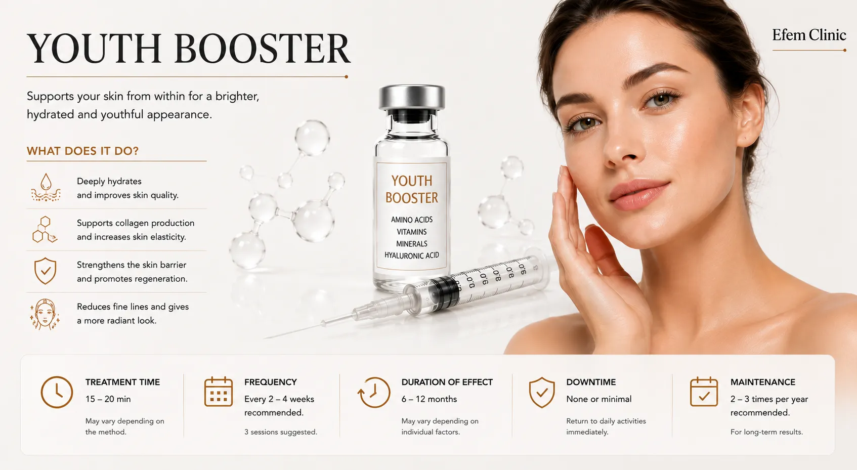 Youth vaccine skin booster treatment in Istanbul Levent for hydration radiance and skin quality