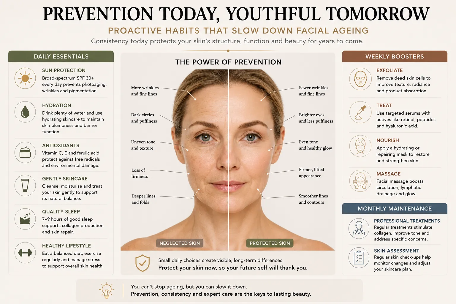Prevention today youthful tomorrow facial ageing prevention and skin quality care