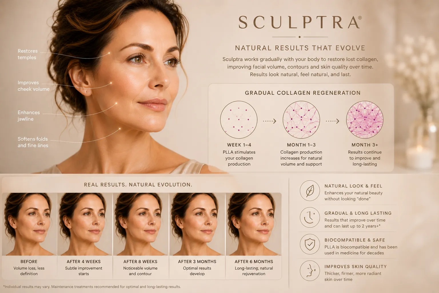 Sculptra results timeline gradual collagen production Istanbul Turkey