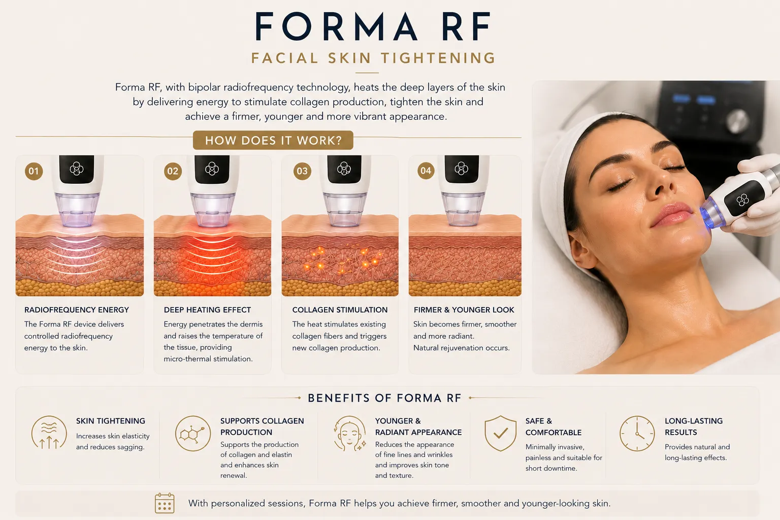 How Forma RF works with radiofrequency energy for collagen and skin tightening Istanbul