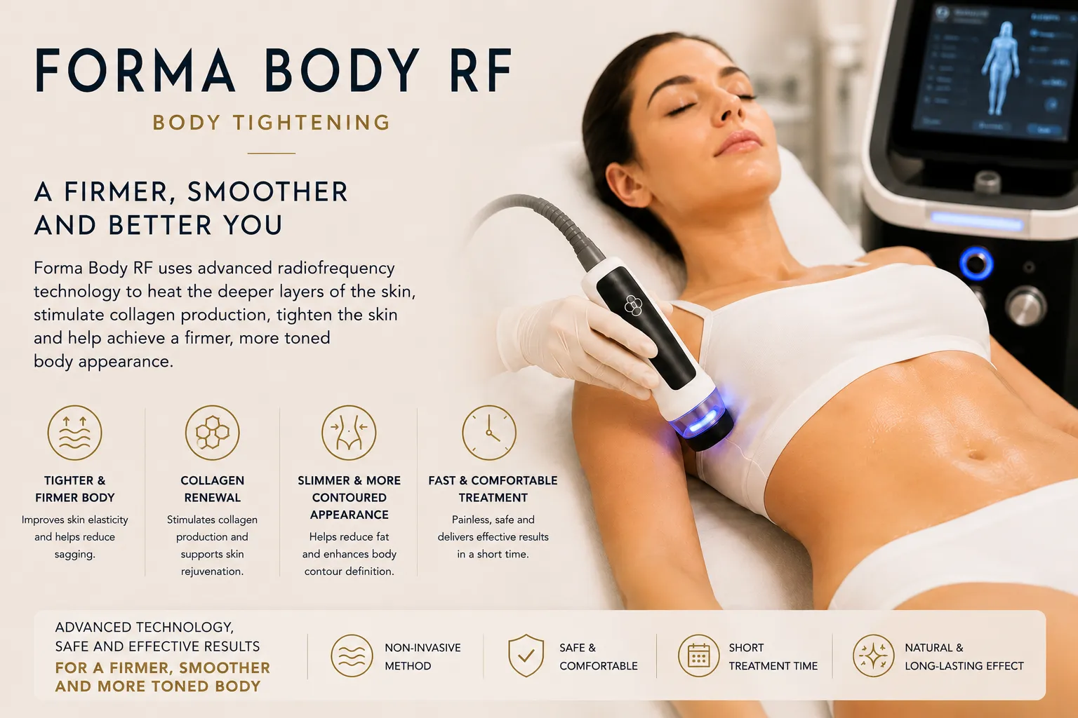 Forma Body RF skin tightening in Istanbul Levent for body firmness and collagen support