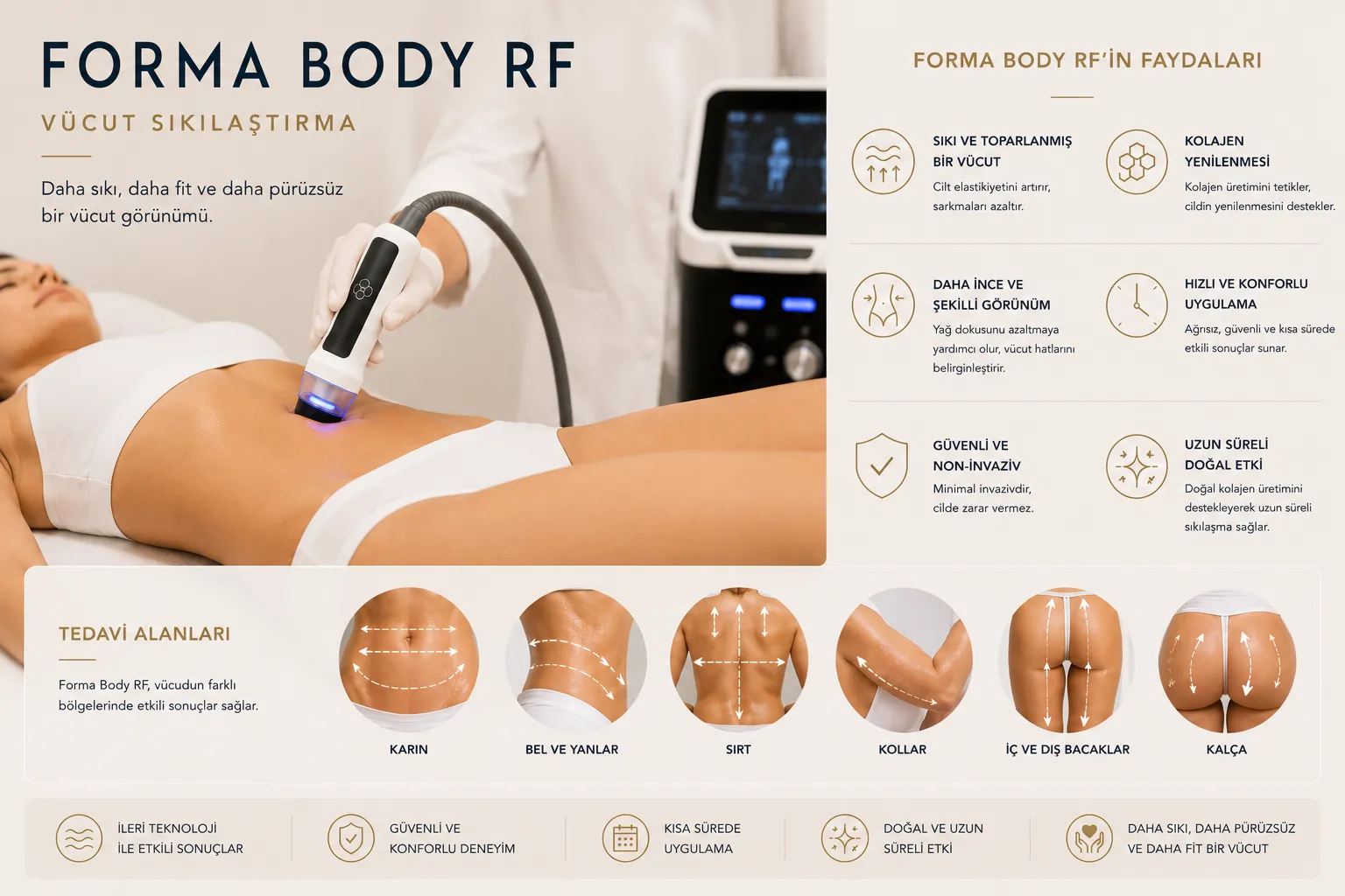 Forma Body etkileri cilt sıkılığı elastikiyet kolajen desteği ve dengeli v&uuml;cut g&ouml;r&uuml;n&uuml;m&uuml;