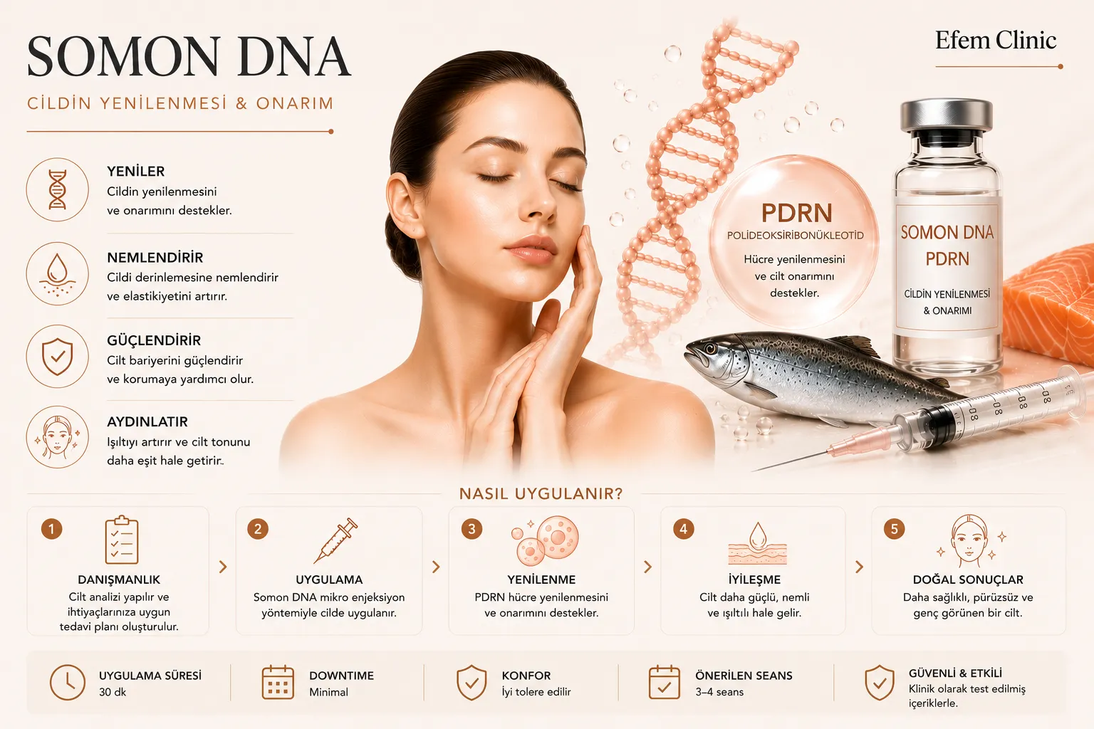 İstanbul Levent Somon DNA tedavisi cilt kalitesi ve nem desteği