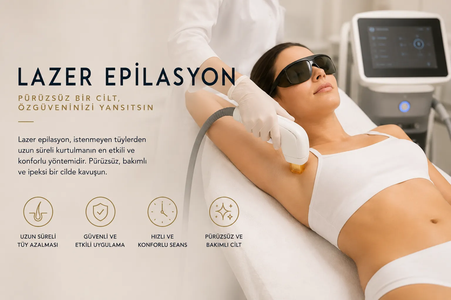 Lazer epilasyon Istanbul Levent Efem Clinic cilt ve kıl tipine g&ouml;re kişisel planlama