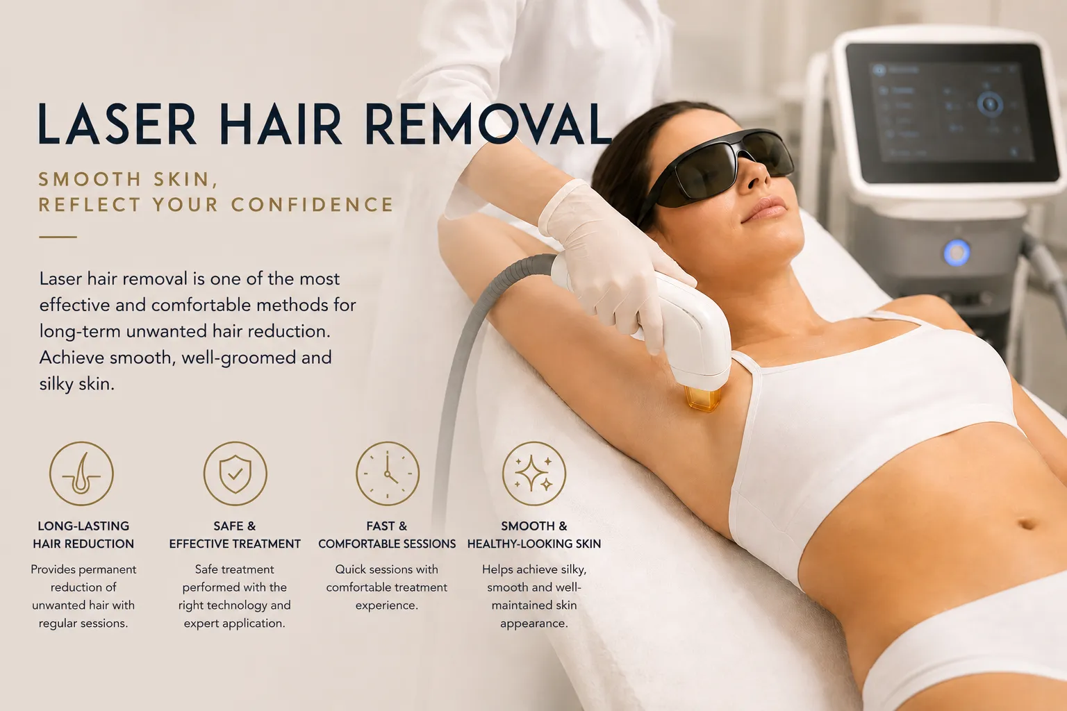 Laser hair removal in Istanbul Levent at Efem Clinic for personalized skin and hair type planning