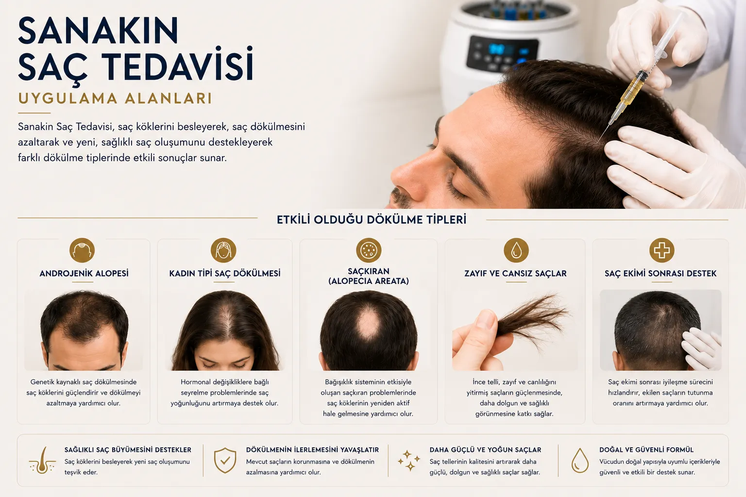 Sanakin sa&ccedil; tedavisi uygulama alanı sa&ccedil;lı deri ve sa&ccedil; d&ouml;k&uuml;lmesi destek protokol&uuml; Istanbul Levent