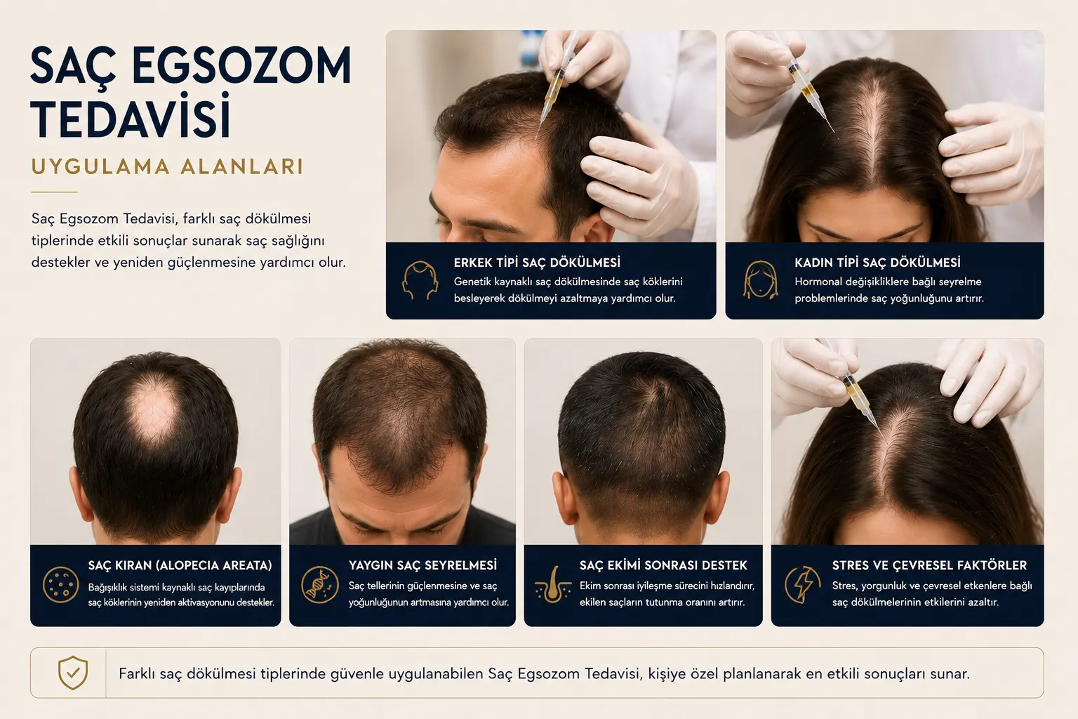 Sa&ccedil; egzozom uygulaması Istanbul Levent sa&ccedil; d&ouml;k&uuml;lmesi ve sa&ccedil;lı deri destek protokol&uuml;