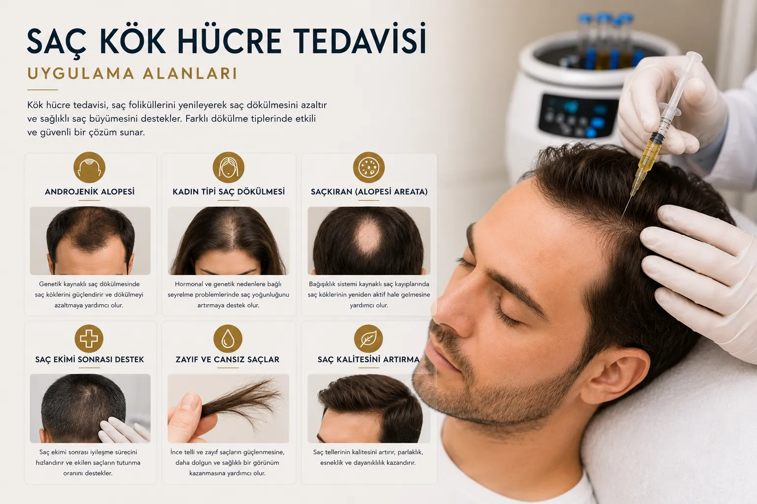 Sa&ccedil; k&ouml;k h&uuml;cre uygulaması Istanbul Levent sa&ccedil;lı deri ve sa&ccedil; d&ouml;k&uuml;lmesi i&ccedil;in kişisel planlama