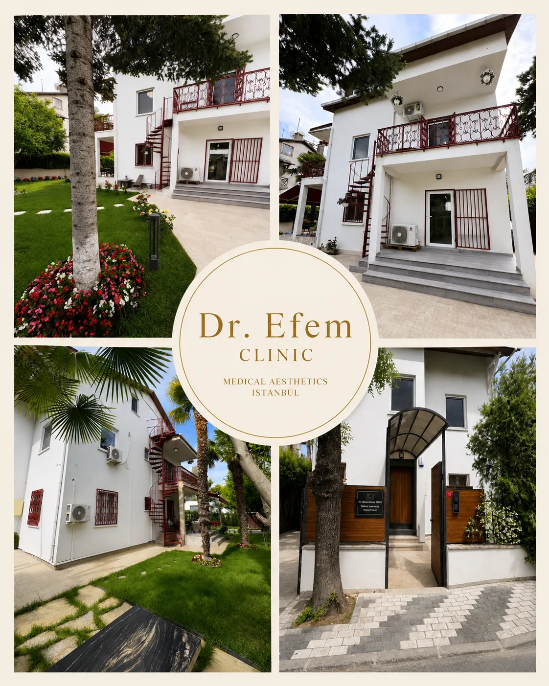 Dr Efem Clinic exterior and garden photographs in Levent Istanbul