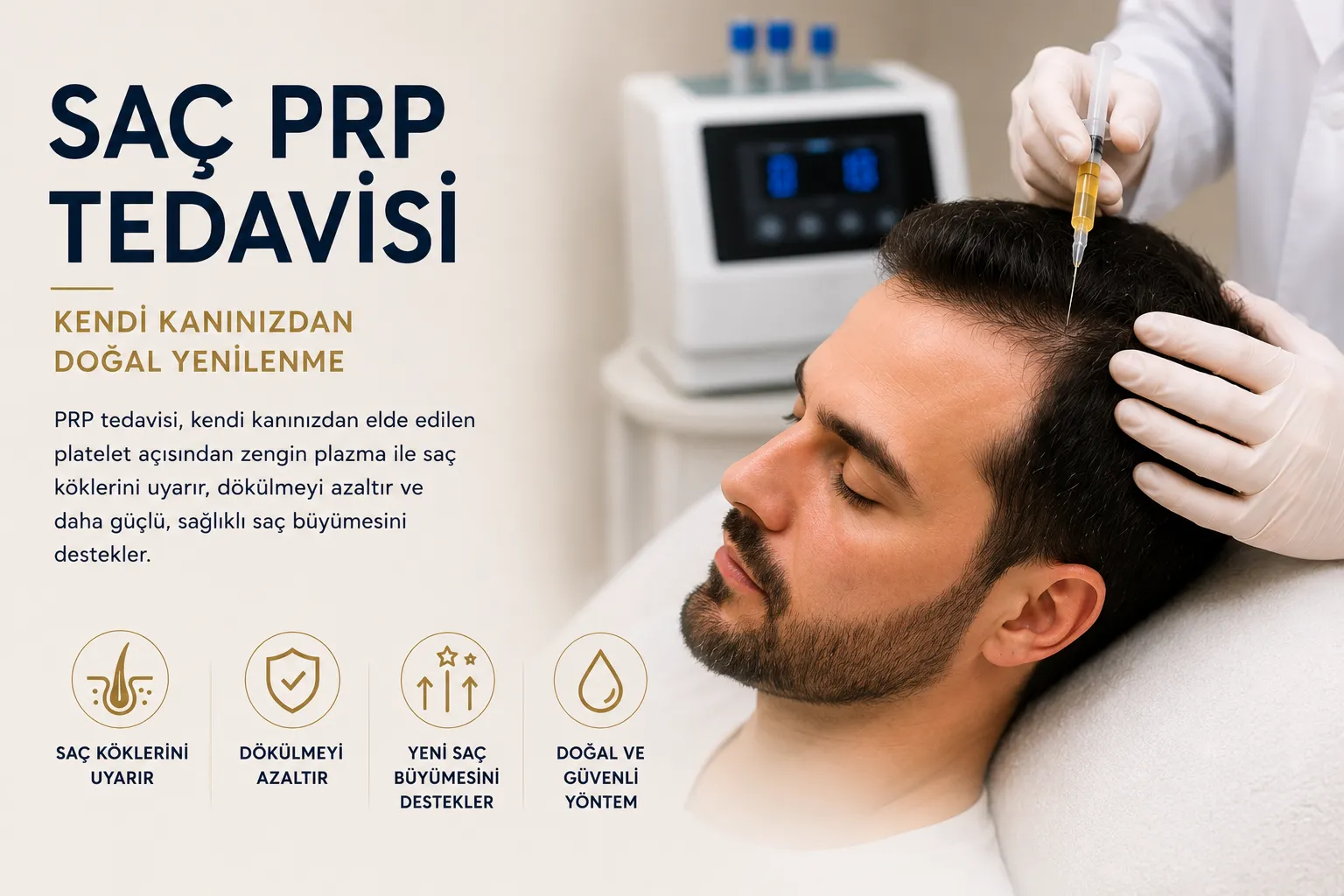 Sa&ccedil; PRP tedavisi Istanbul Levent sa&ccedil; d&ouml;k&uuml;lmesi ve sa&ccedil; k&ouml;k&uuml; destek tedavisi