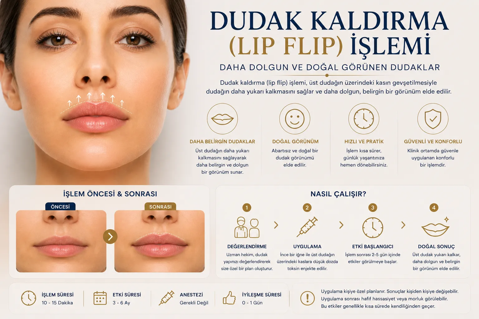 Lip Flip nasıl &ccedil;alışır &uuml;st dudak kas hareketi ve doğal dudak g&ouml;r&uuml;n&uuml;m&uuml; Istanbul