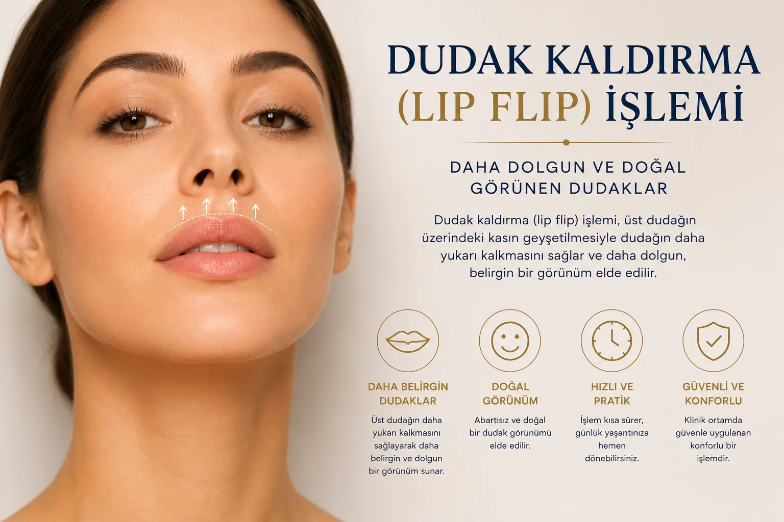 Lip Flip Istanbul Levent dolgusuz &uuml;st dudak belirginleştirme ve doğal dudak formu