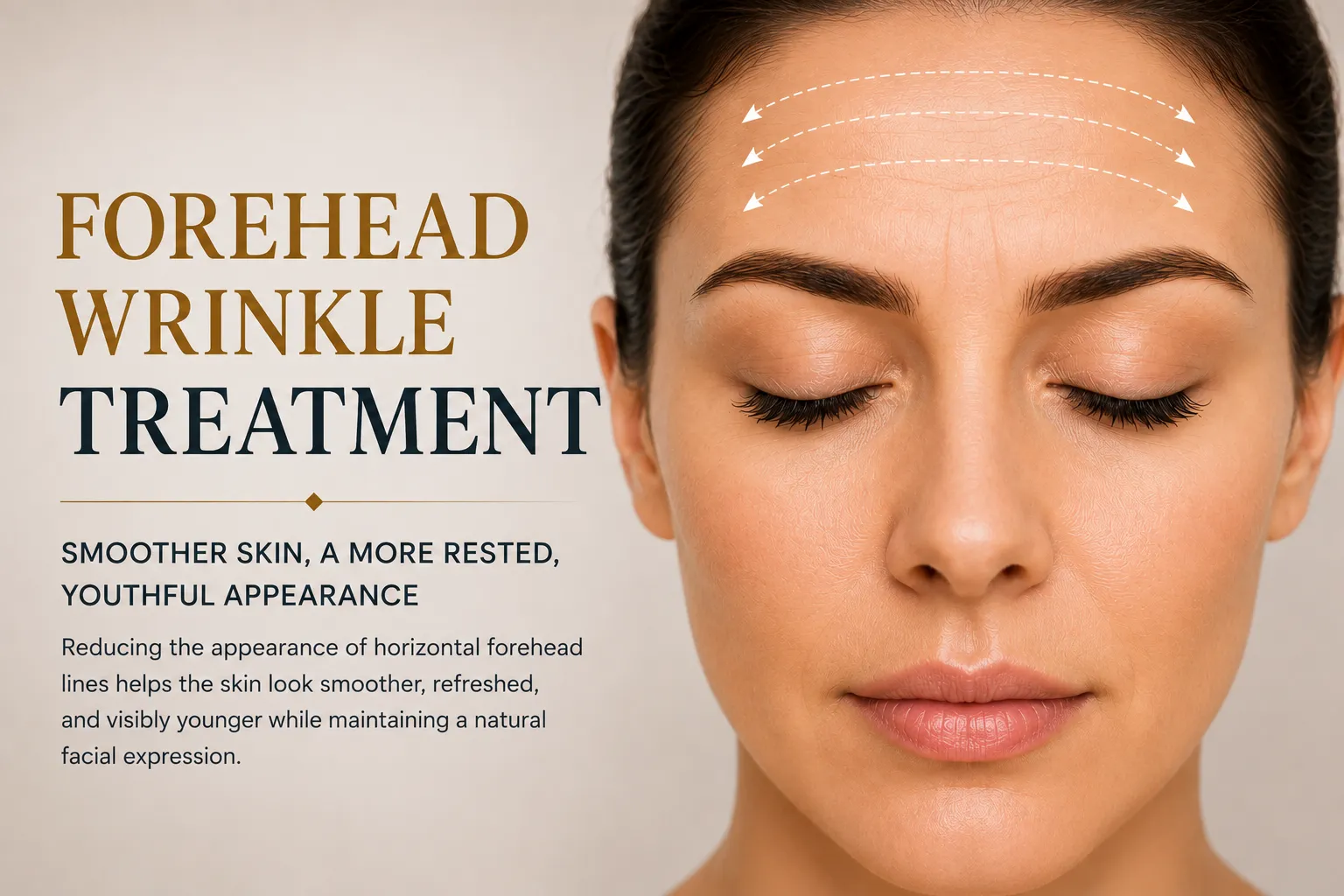 Forehead Botox in Istanbul Levent for horizontal forehead lines and natural eyebrow position