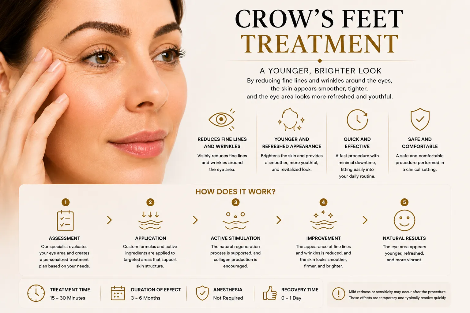 How Crow's Feet Botox works for eye area muscle movement and fine lines in Istanbul
