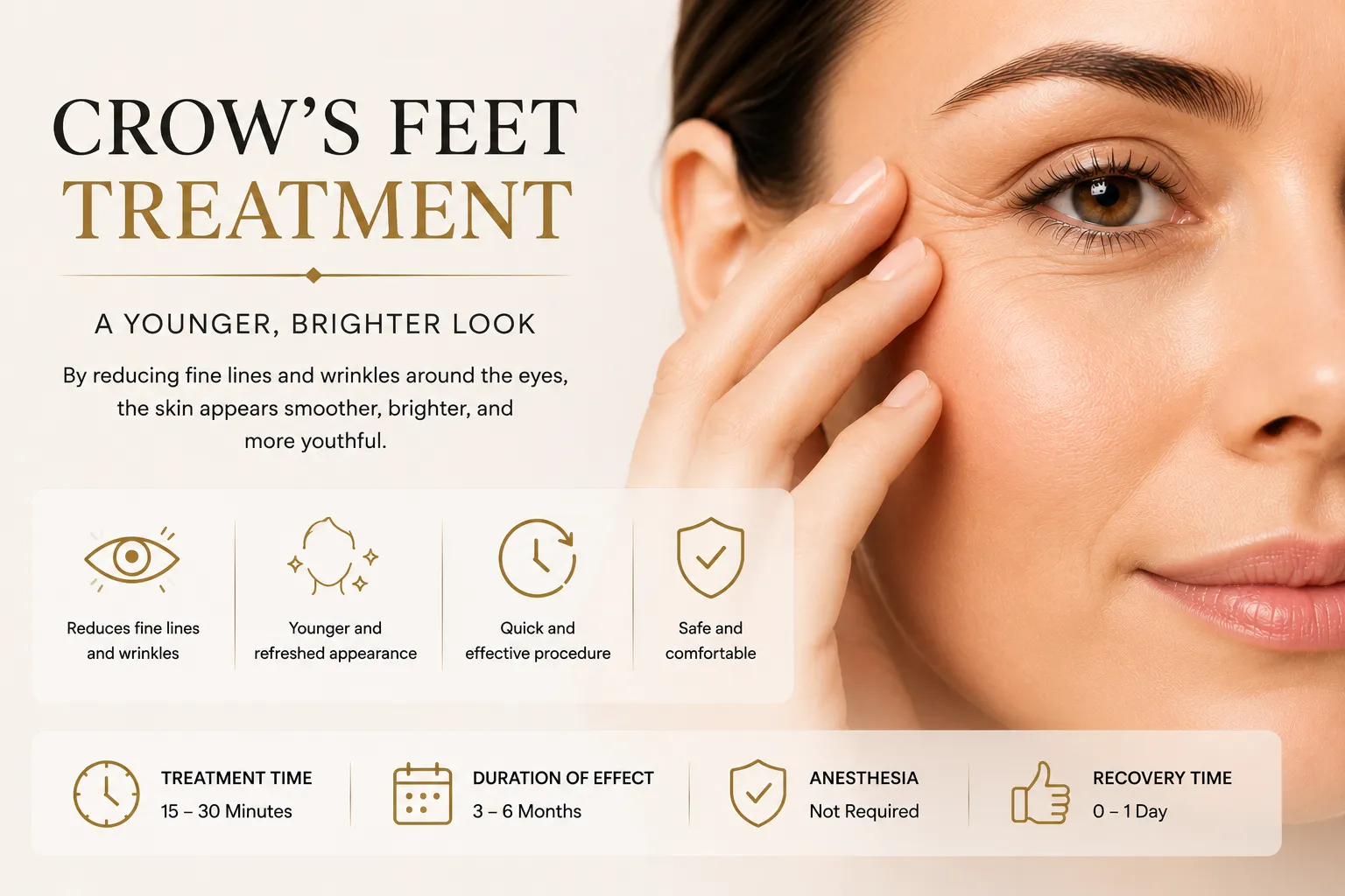 Crow's Feet Botox in Istanbul Levent for eye area lines and natural expression