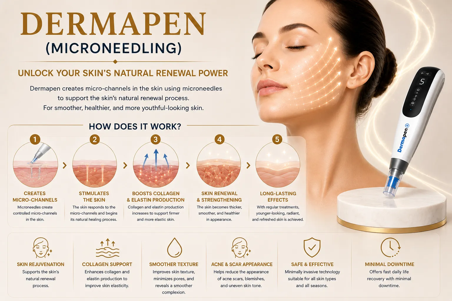 How Dermapen microneedling works for collagen production and skin renewal in Istanbul