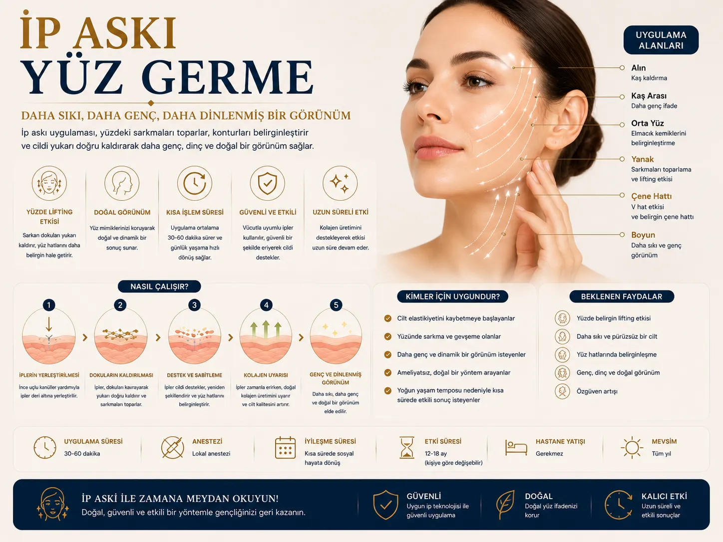 İp askı nasıl &ccedil;alışır y&uuml;z anatomisi &ccedil;ene hattı ve boyun lifting planlaması Istanbul