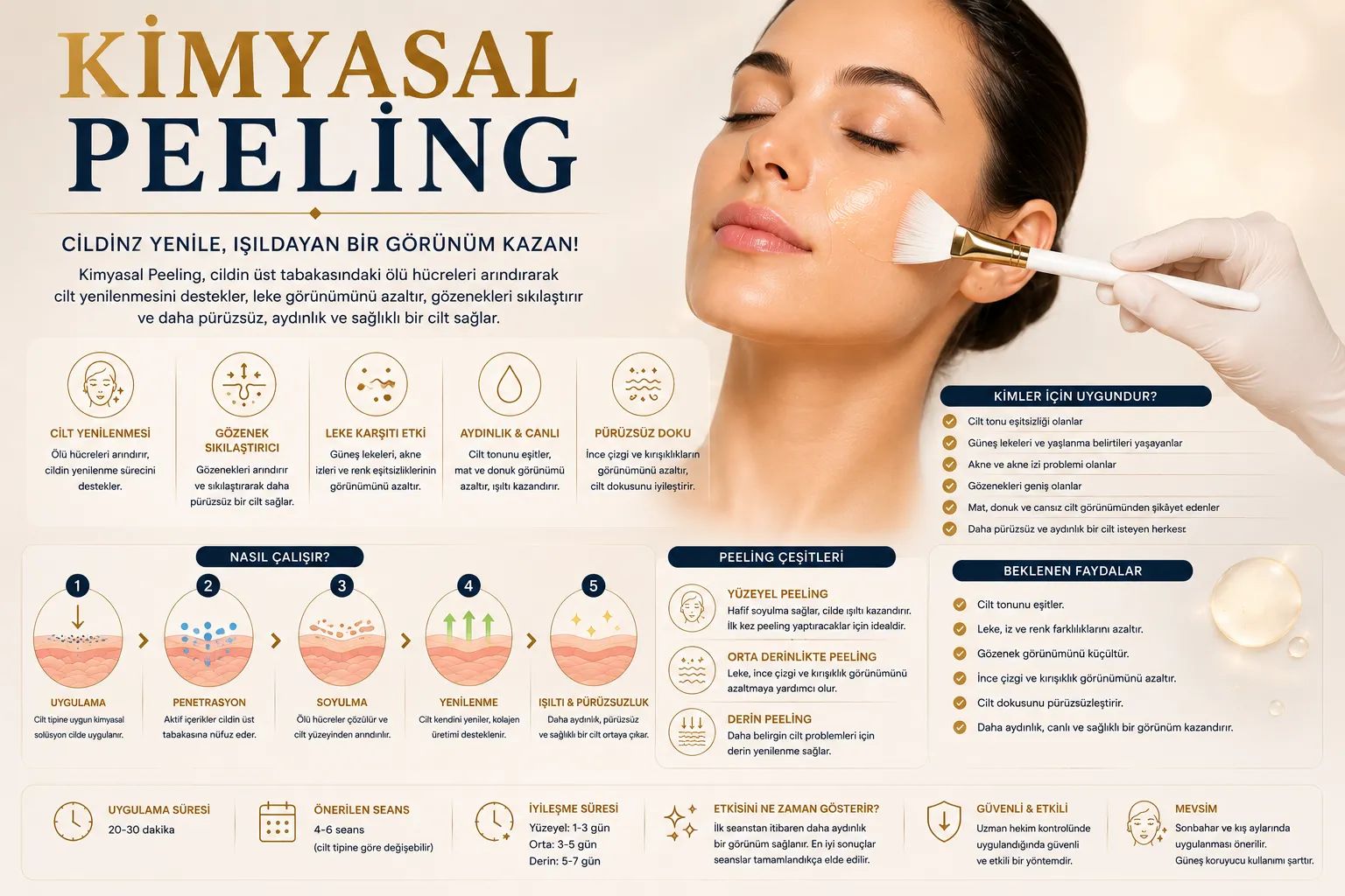 Kimyasal peeling nasıl &ccedil;alışır kontroll&uuml; cilt yenilenmesi leke ve ton eşitsizliği Istanbul