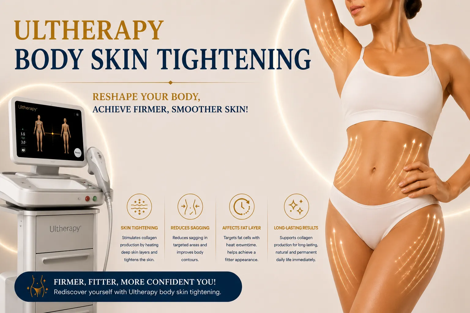 Ultherapy Body in Istanbul Levent for non-surgical skin tightening and body firmness