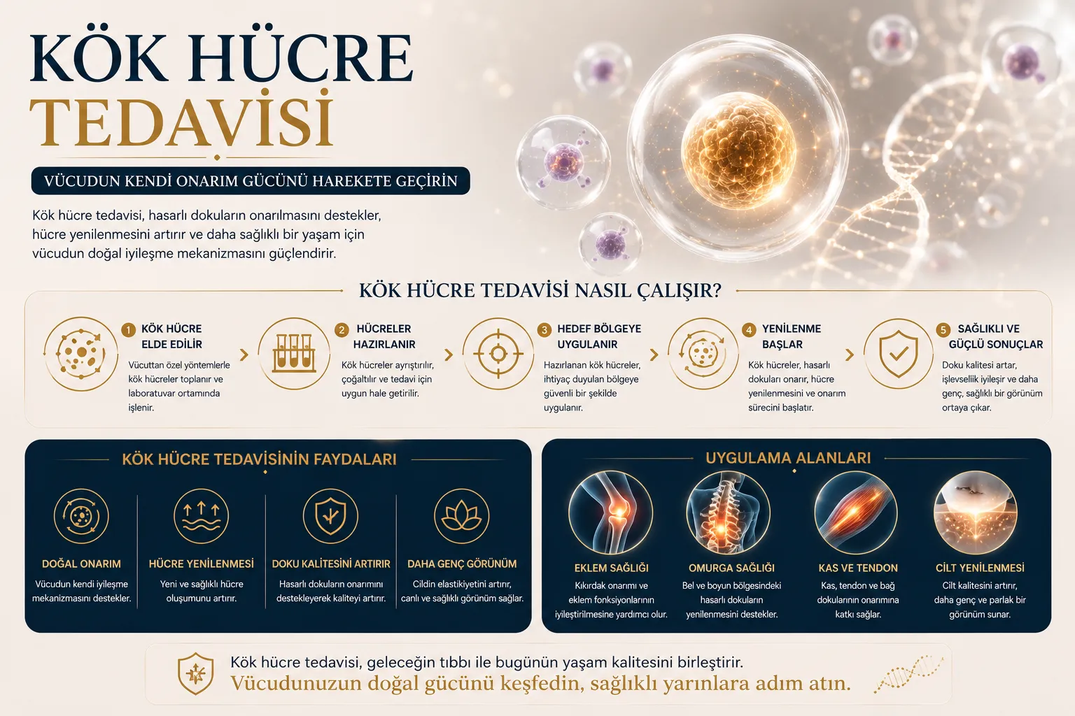 K&ouml;k h&uuml;cre tedavisi nasıl &ccedil;alışır h&uuml;cresel yenilenme cilt ve sa&ccedil; dokusu desteği Istanbul
