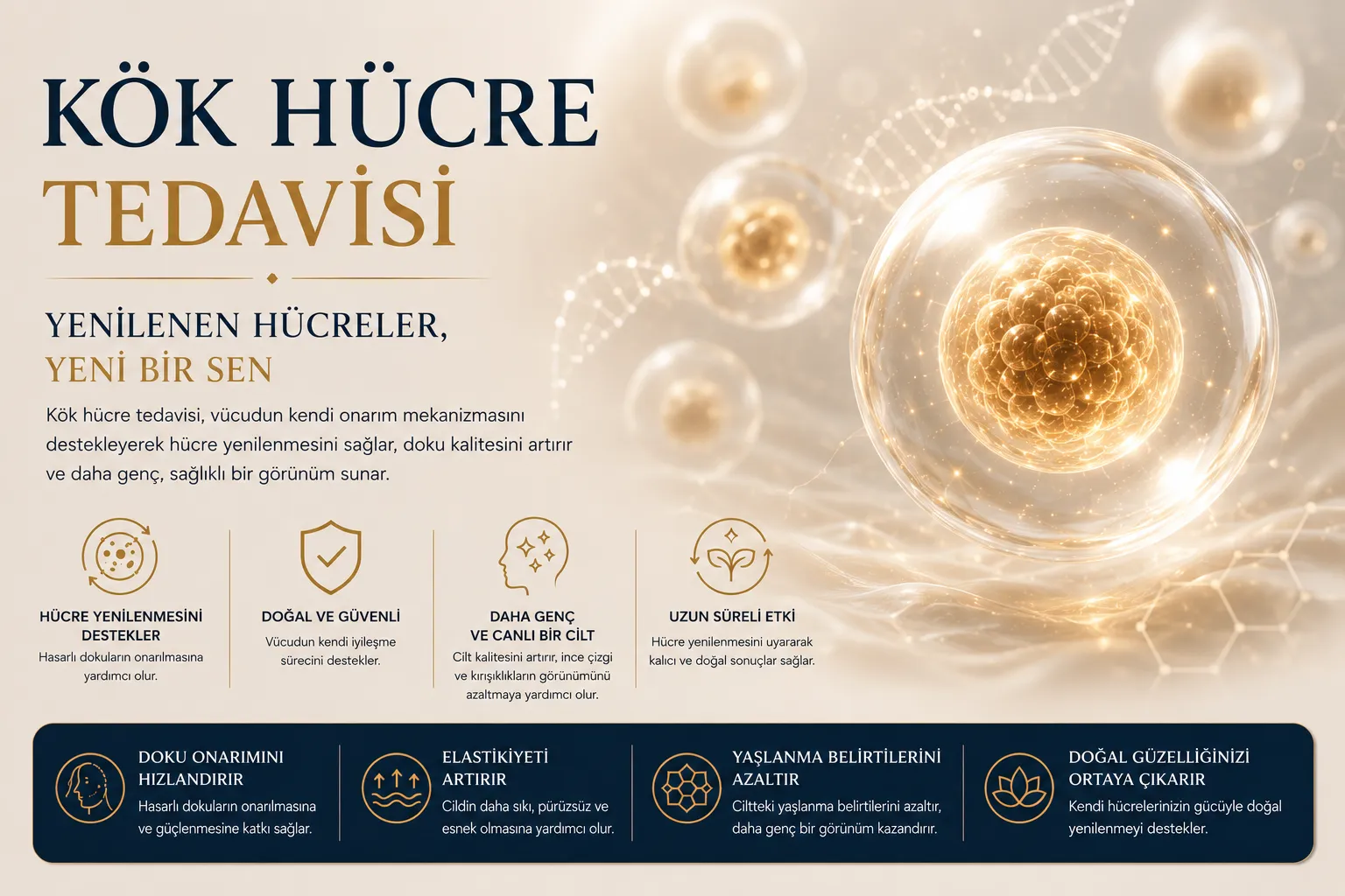 K&ouml;k h&uuml;cre tedavisi Istanbul Levent cilt ve sa&ccedil; yenilenmesi rejeneratif medikal uygulama