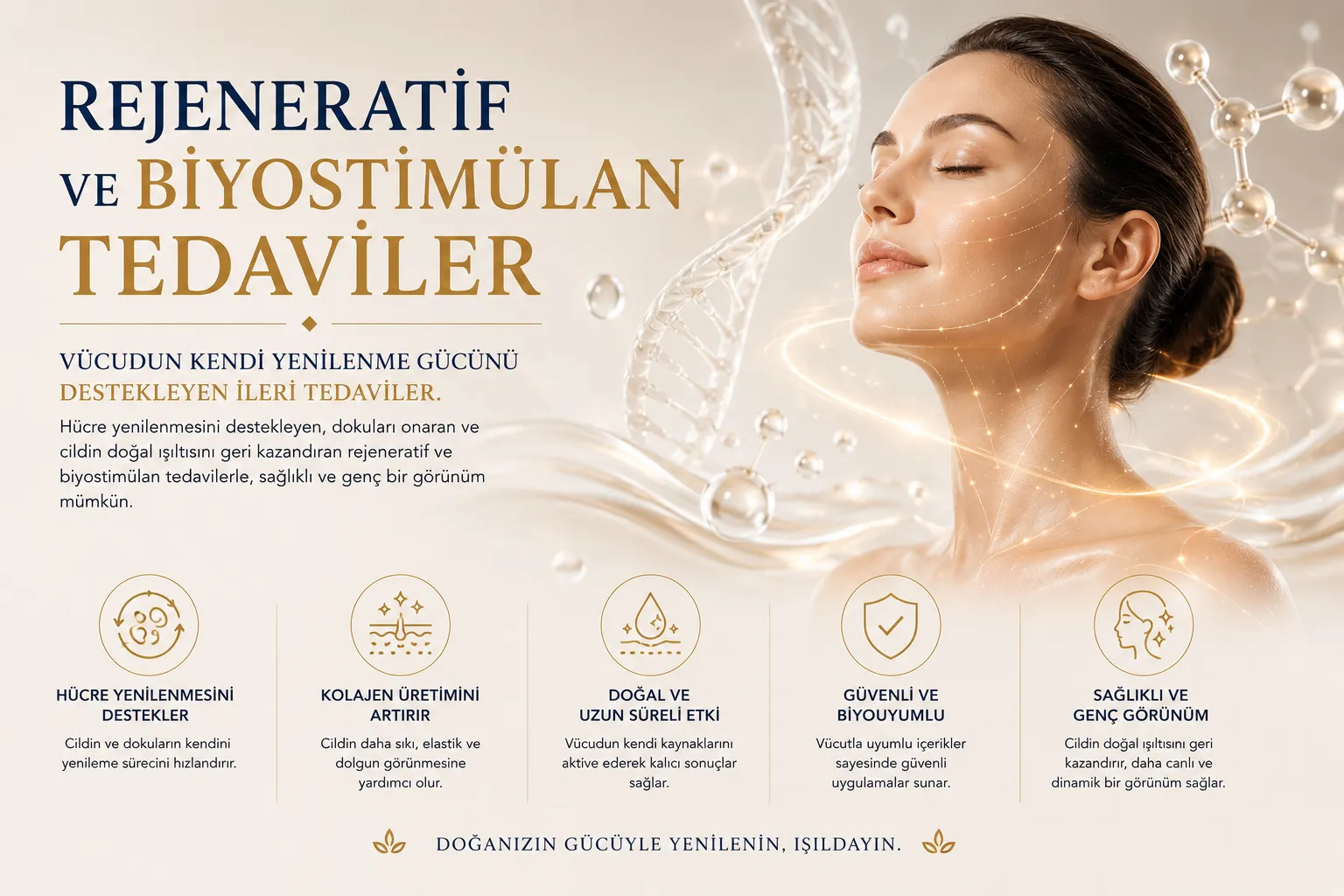 Rejeneratif ve biyostim&uuml;lan tedaviler Istanbul Levent kolajen cilt kalitesi elastikiyet ve doğal yenilenme