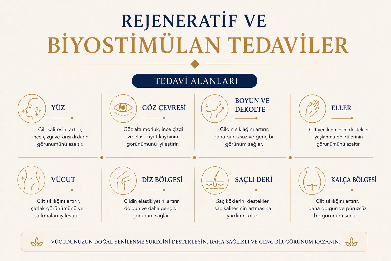Rejeneratif tedavi alanları cilt kalitesi kolajen elastikiyet ve biyostim&uuml;lan uygulamalar Istanbul