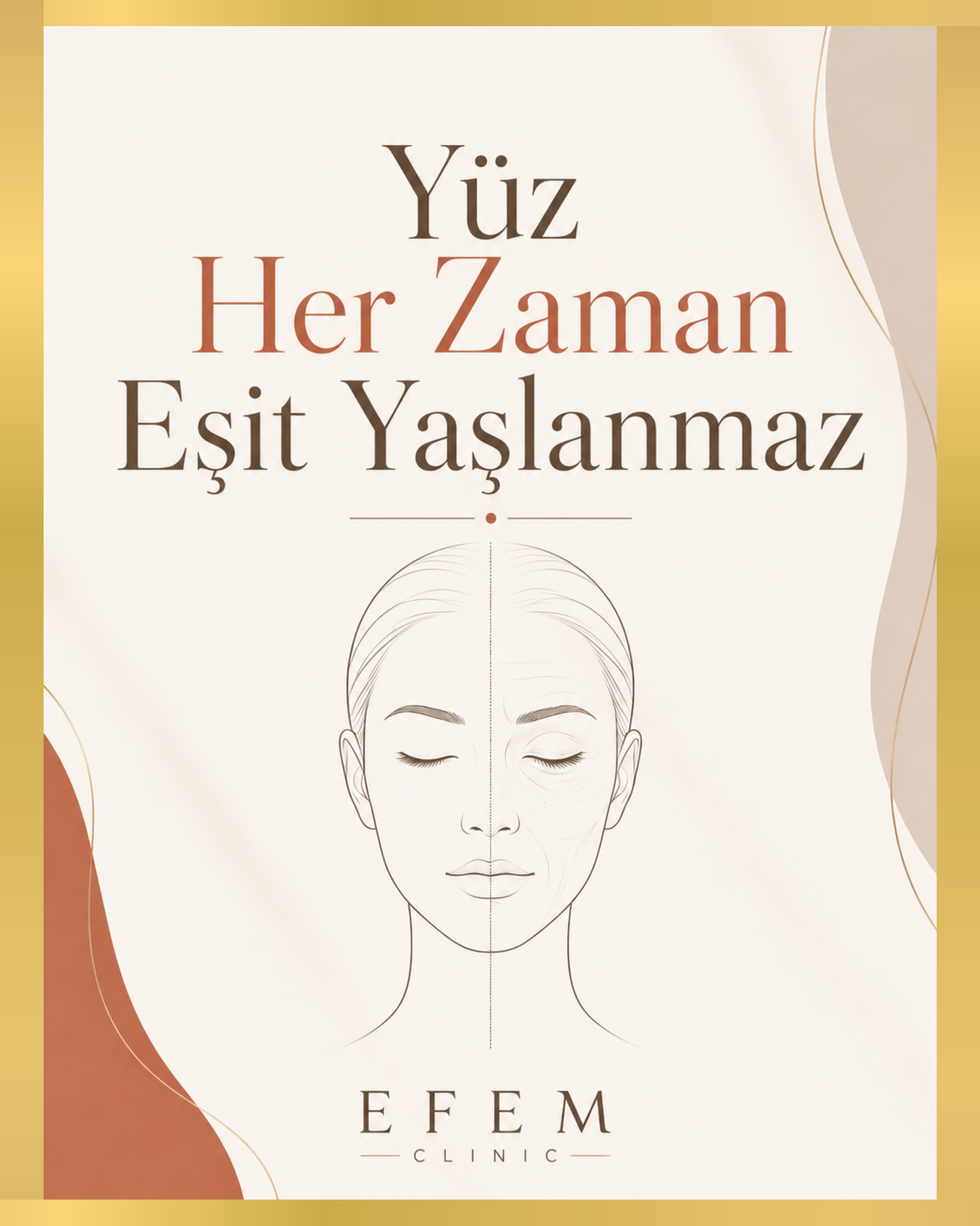 Yüz yaşlanması her zaman simetrik ilerlemez. Güneş maruziyeti, mimik kullanımı, uyku pozisyonu, çiğneme alışkanlıkları ve dok